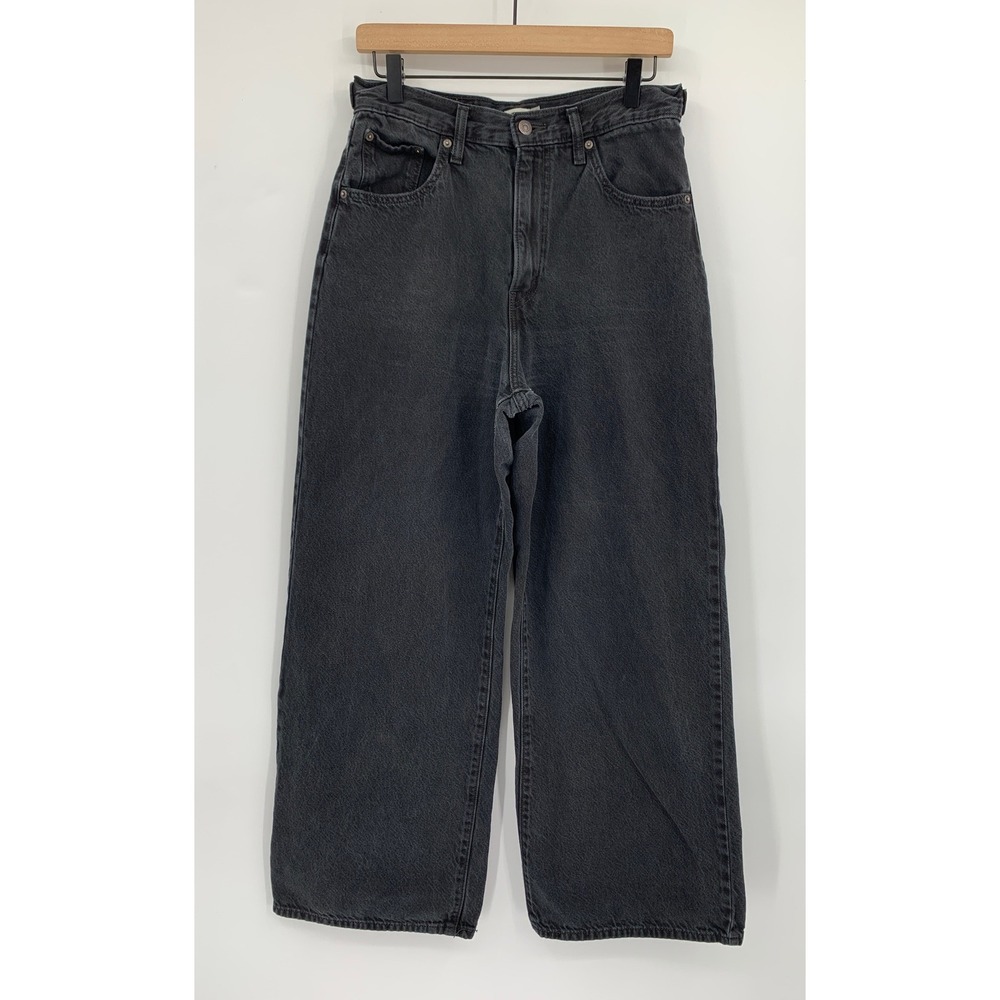 Levi Cinch Baggy Jeans Womens 29 Black Wide Leg Cotton Denim Pants